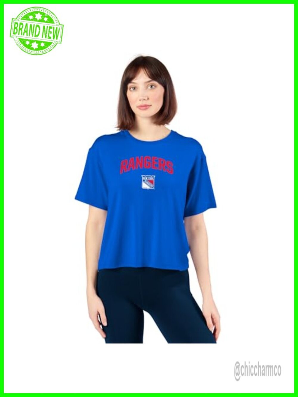 Women's Short Sleeve Graphic Hockey T-Shirt Relaxed Fit Crew Neck Tee